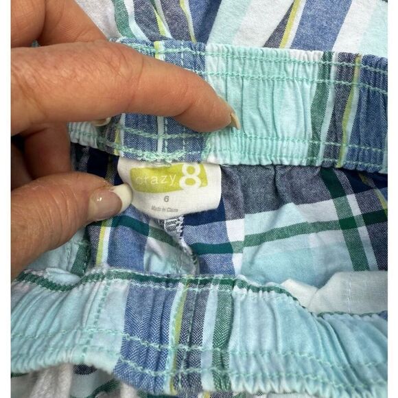 Boys Shorts Sz. 6 Magellan Khaki & Crazy 8 Plaid Two Pair Back-To-School - Picture 6 of 7